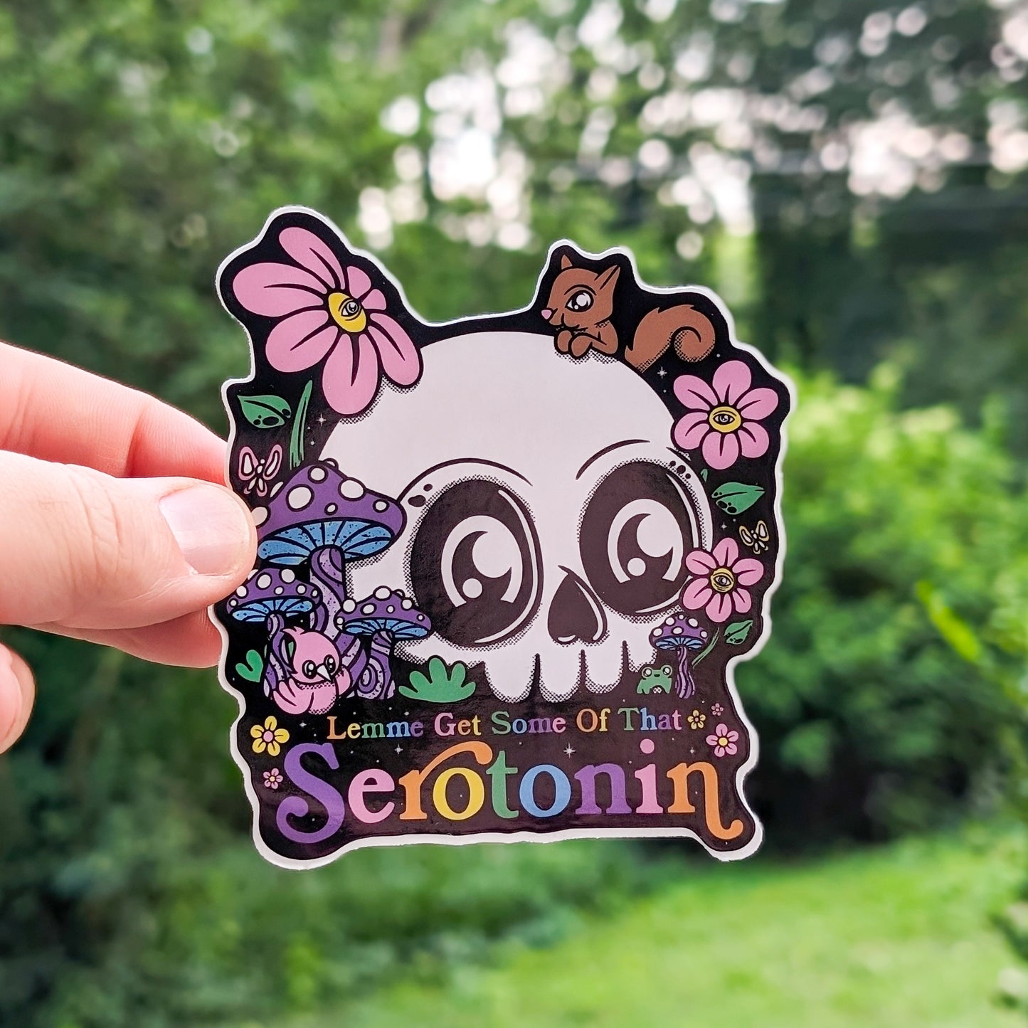 Serotonin Skull 4" Sticker