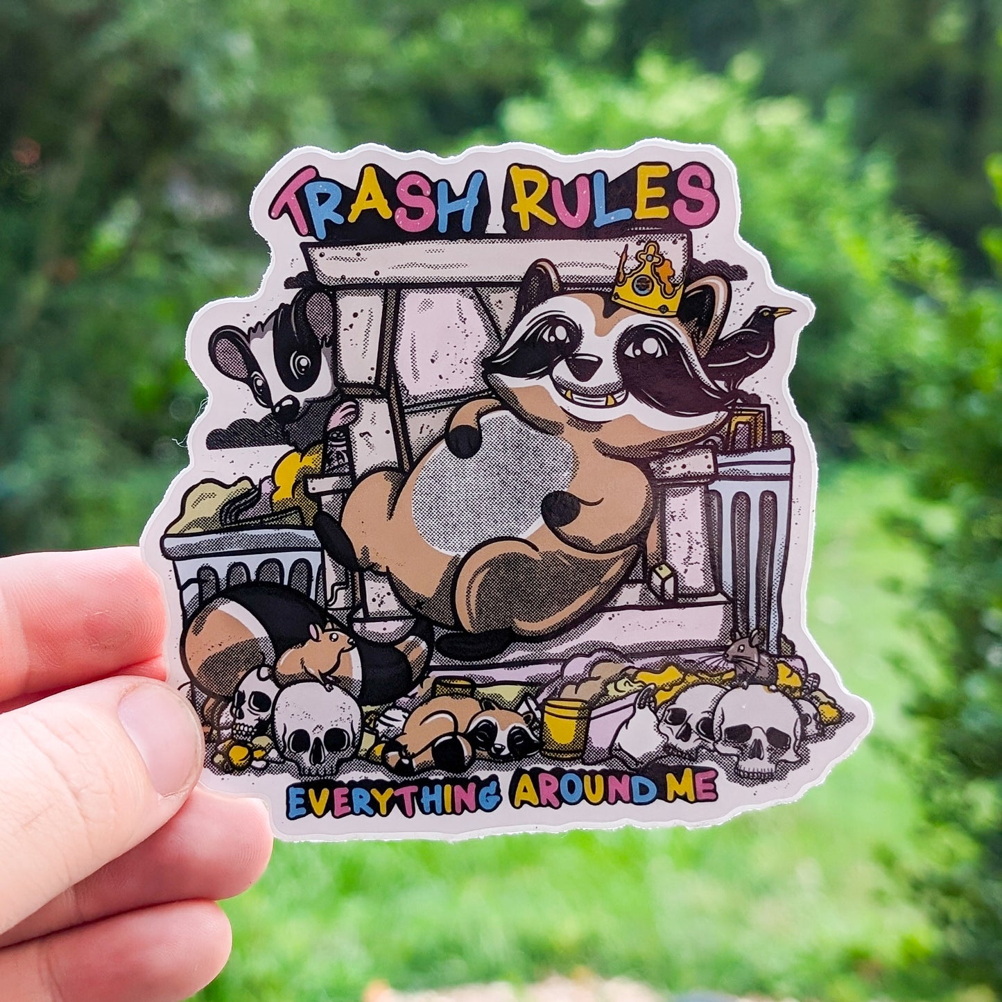 Trash Rules 4" Sticker