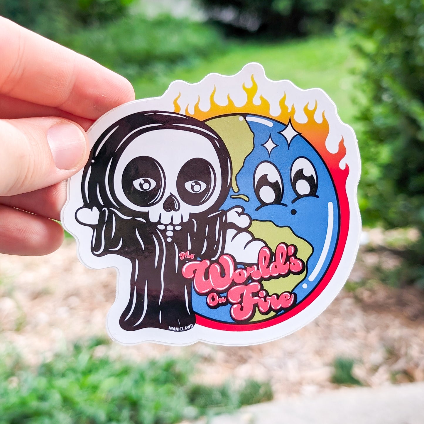 My World's On Fire 4" Sticker