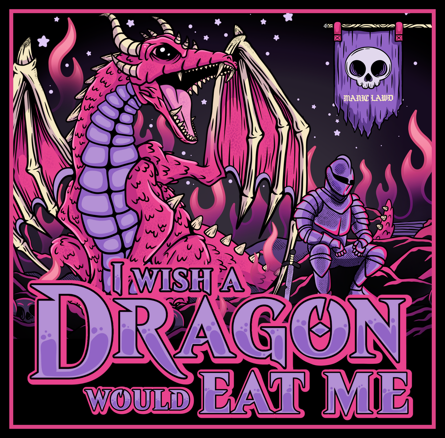 I Wish A Dragon Would Eat b Me 4" Sticker