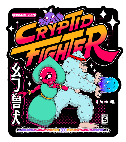 Cryptid Fighter 4" Sticker