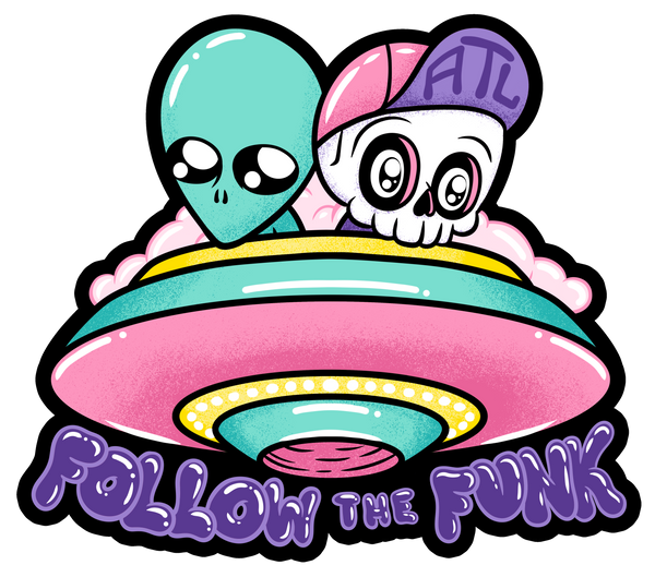 Follow the Funk Ufo 4" Sticker