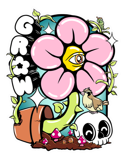 Grow 4" Sticker