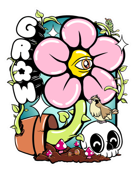 Grow 4" Sticker