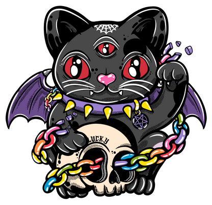 Lucky Cat Bat 4" Sticker