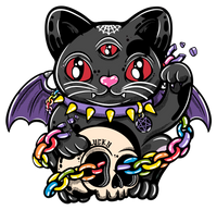 Lucky Cat Bat 4" Sticker