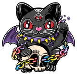 Lucky Cat Bat 4" Sticker