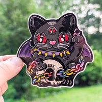 Lucky Cat Bat 4" Sticker