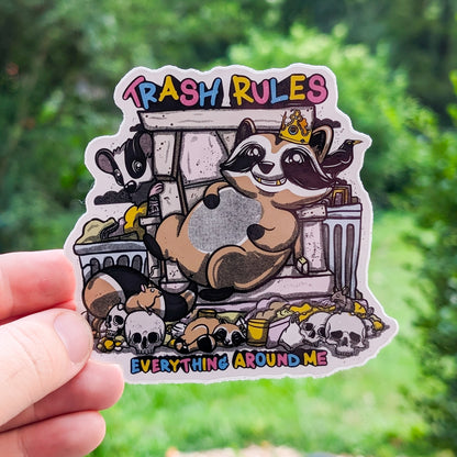 Trash Rules 4" Sticker