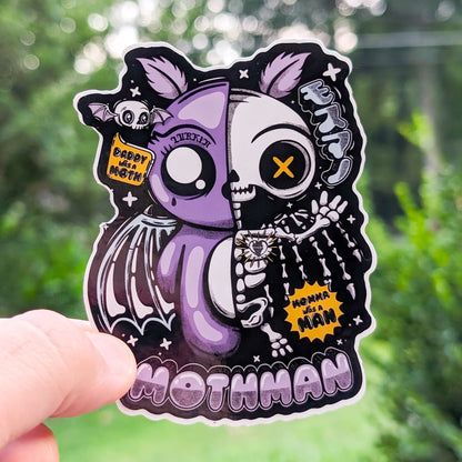 Mothman Skeleton 4" Sticker