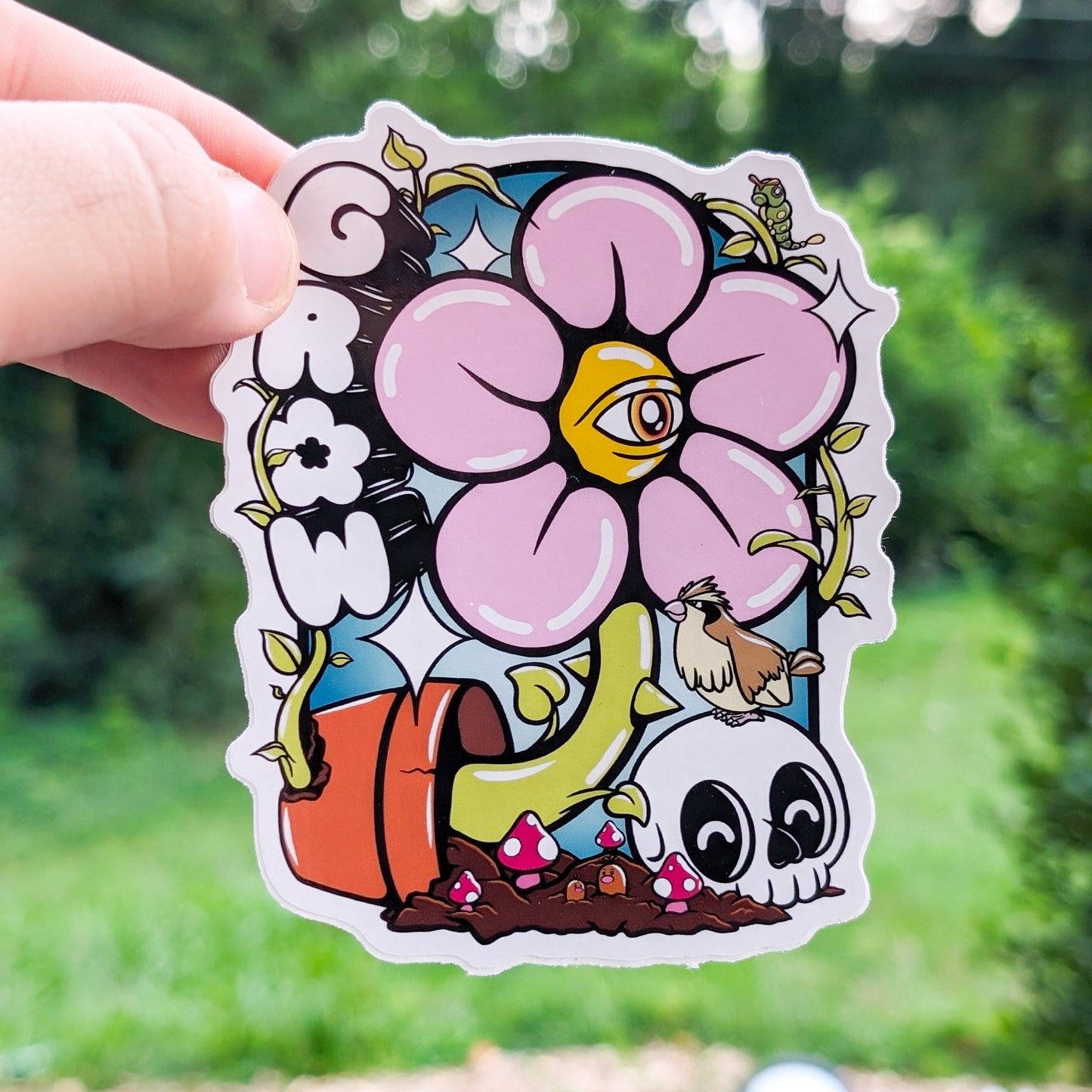 Grow 4" Sticker