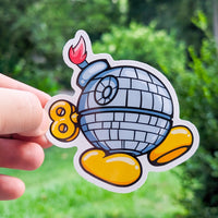 Death Star Bob omb 4" Sticker