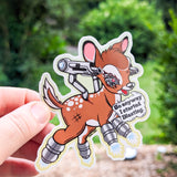 Blasting Bambi Skeleton 4" Sticker