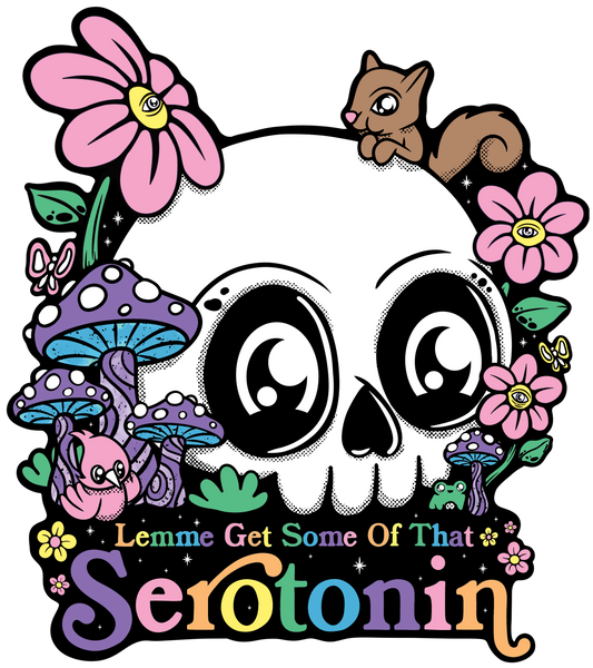 Serotonin Skull 4" Sticker