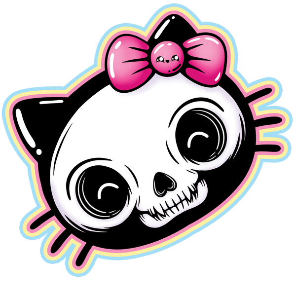 Cat Skull 4" Sticker