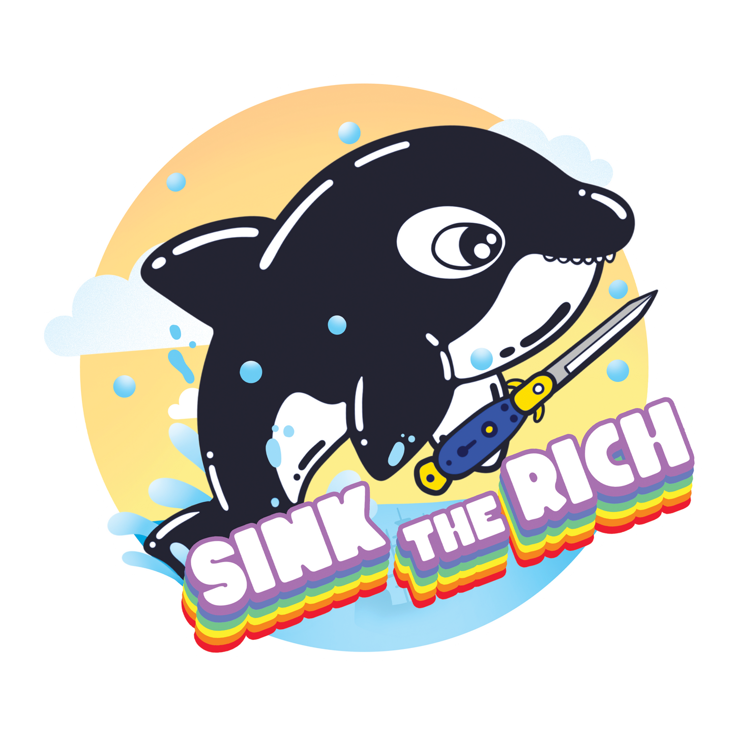 Sink the Rich Orca 4" Sticker