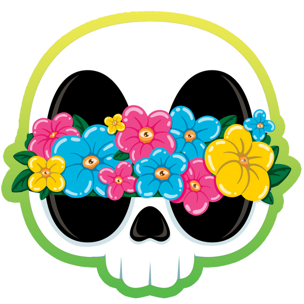 Skull Bloom 4" Sticker