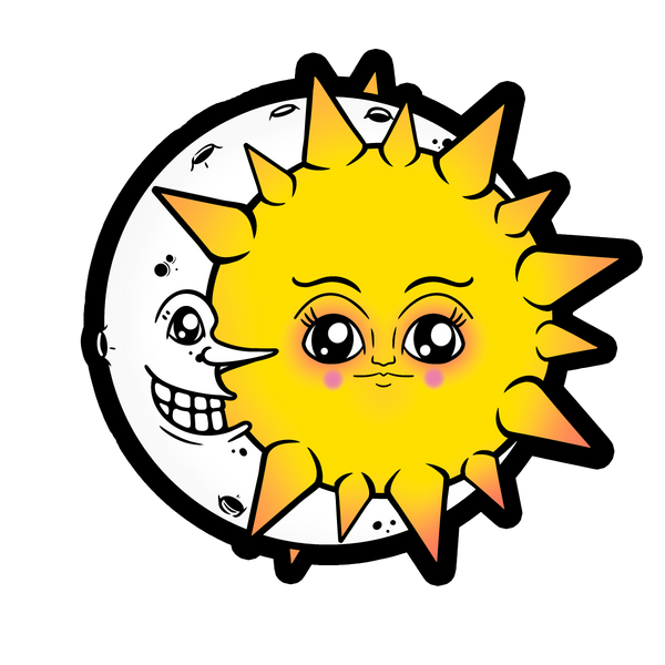 Sun Moon 4" Sticker