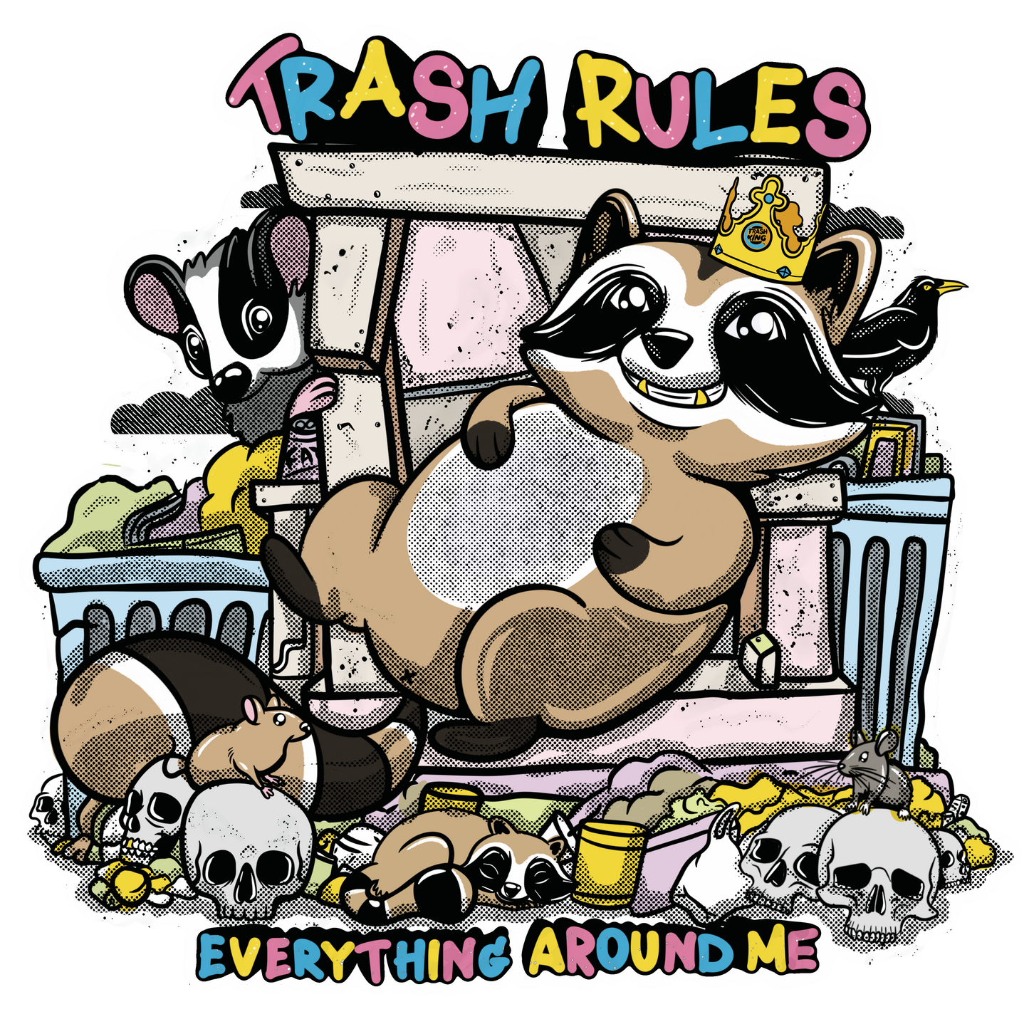 Trash Rules 4" Sticker
